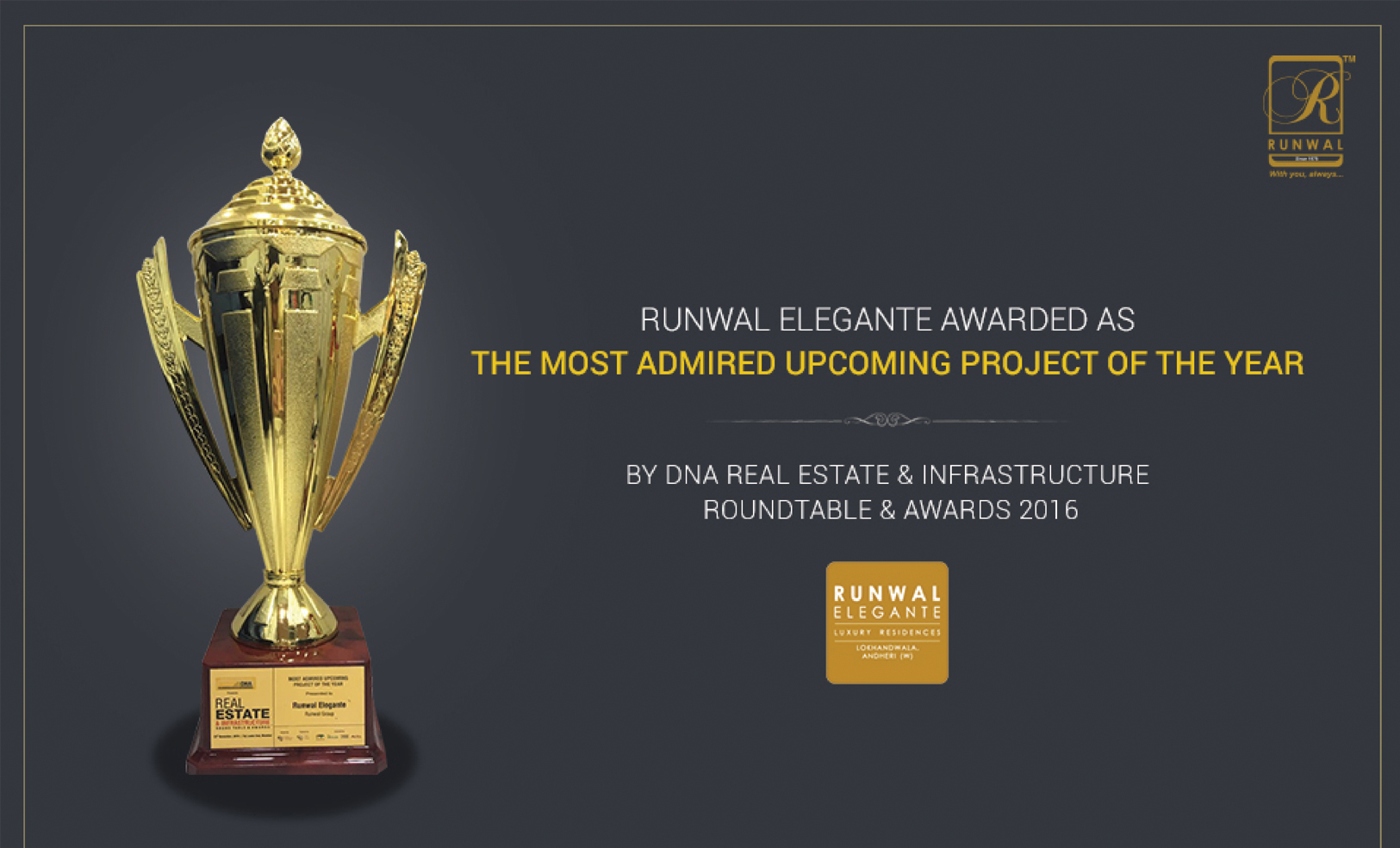 Runwal Elegante Awarded as the ‘Most Admired Upcoming Project of the Year’